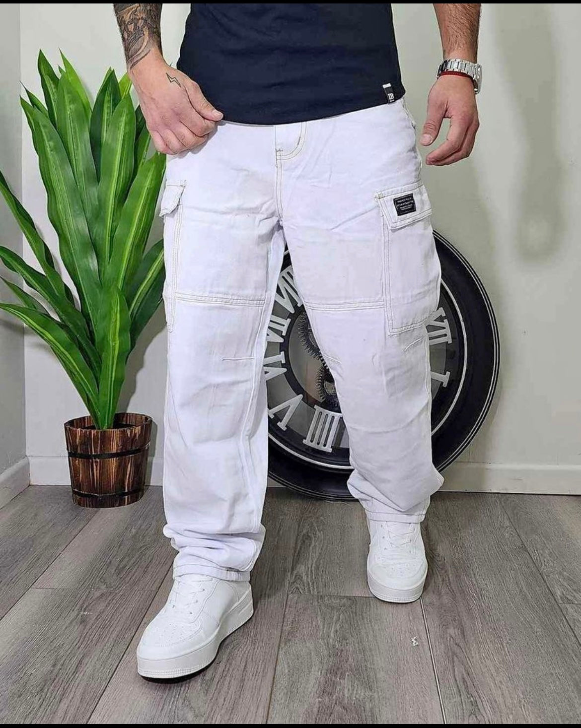 Jeans cargo hombre