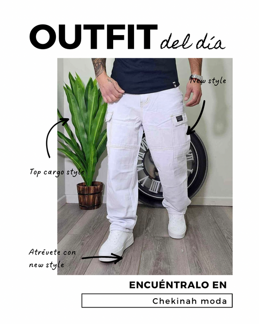 Jeans cargo hombre