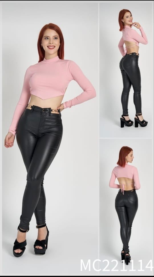 Jeans cuero mujer